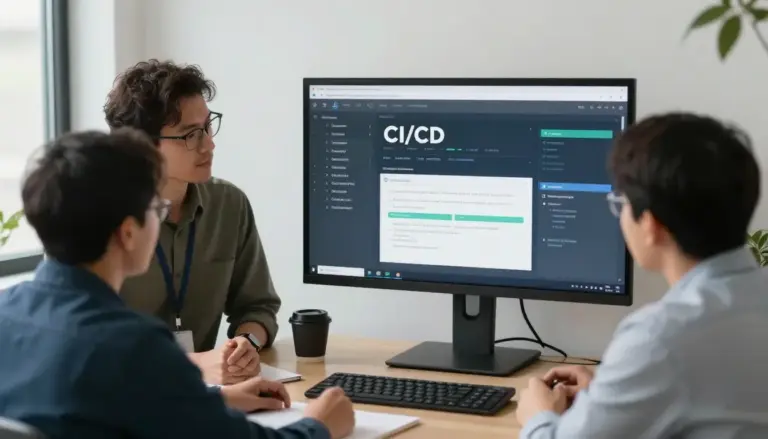 Small development team working with a CI/CD pipeline